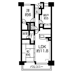 ライオンズマンション島田橋公園 5階2SLDKの間取り