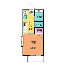 フォレステージ植田 2階1Kの間取り