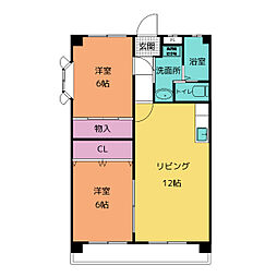 第二村井マンション 4階2LDKの間取り