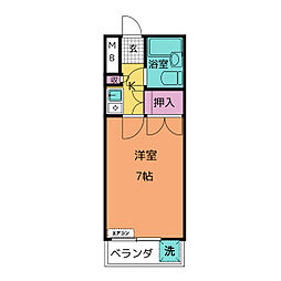 アシスト平針 1階1Kの間取り