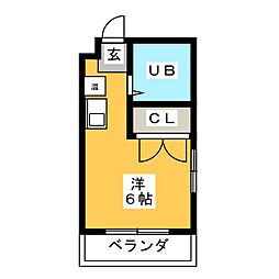 メゾン・ド・フランドル 5階ワンルームの間取り