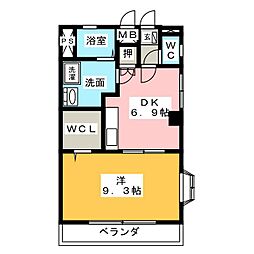 ファミーユイケバ 1DKの間取図画像