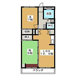村瀬商事ビル 2LDKの間取図画像