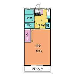 シティハイムマキ 1Kの間取図画像