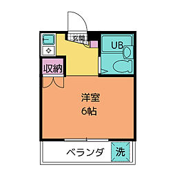 メゾトピア原 ワンルームの間取図画像