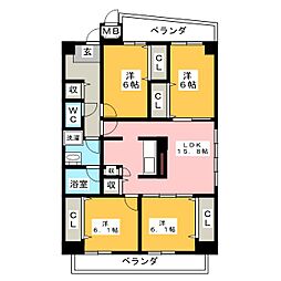 OSM植田壱番館 4LDKの間取図画像