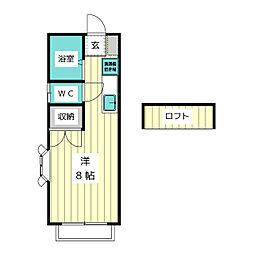 エステートピアM ワンルームの間取図画像