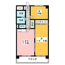 ミラベル元植田 2LDKの間取図画像