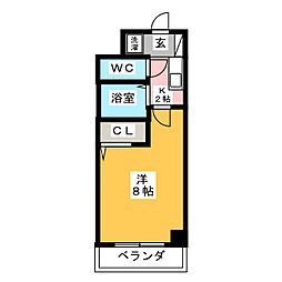 ハイツ原Part2 1Kの間取図画像