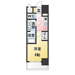 S-RESIDENCE植田asolea(アソレア) 1Kの間取図画像
