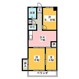 富善ビル 3DKの間取図画像