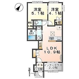 ルピナス滝 2LDKの間取図画像