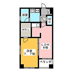 レインボーピア原 1LDKの間取図画像