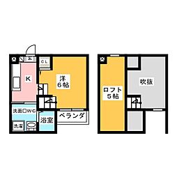 シャンフェルト原 ワンルームの間取図画像