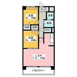パル横町 2LDKの間取図画像