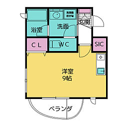 アクアキャニオンHARA ワンルームの間取図画像