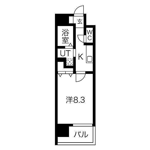 Ichinomiya Rise 805｜愛知県一宮市栄１丁目(賃貸マンション1K・8階・28.10㎡)の写真 その2