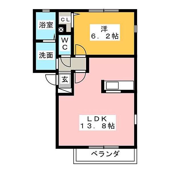 メゾンどうだん　Ａ棟 ｜愛知県一宮市篭屋２丁目(賃貸アパート1LDK・2階・43.60㎡)の写真 その2