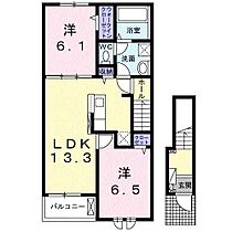 ベルメゾンDR 202 ｜ 愛知県一宮市奥町字郷浦99（賃貸アパート2LDK・2階・59.58㎡） その2