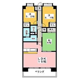 アクシーズ一宮1番館 3LDKの間取図画像