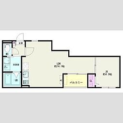 Jack kaimeiI 3階1LDKの間取り