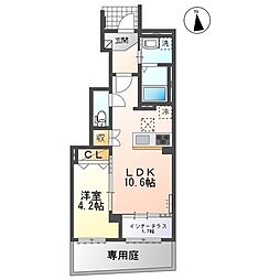 ティーノ フェリーチェ 1LDKの間取図画像