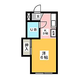 メゾンデコール ワンルームの間取図画像