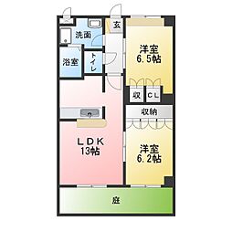 グランシャリオ1 2LDKの間取図画像