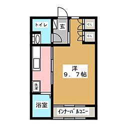 ユナ・エステート 1Kの間取図画像