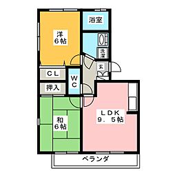 ソレーユ宮代 2LDKの間取図画像