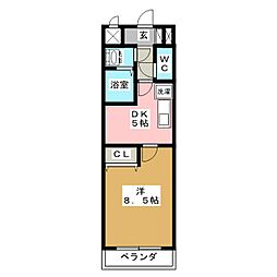 ウェーク・フォレスト・ブロンド 1DKの間取図画像