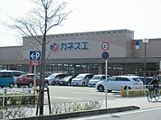 スーパー「カネスエまで420m」