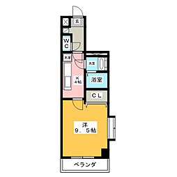 ウェーク・フォレスト・ブロンド 1DKの間取図画像