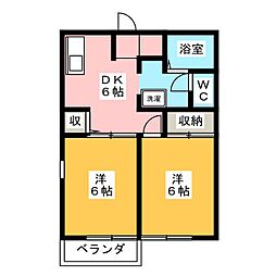 ペアエンジェル 2DKの間取図画像