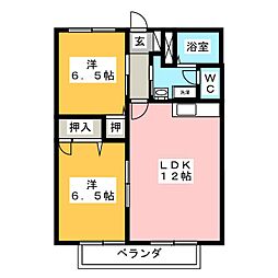 プレミール2000C棟 2LDKの間取図画像