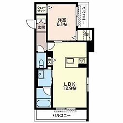 マストテラス一宮本町 1LDKの間取図画像