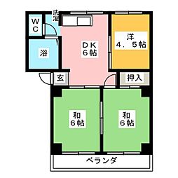 ヘルスコーポ2 3DKの間取図画像
