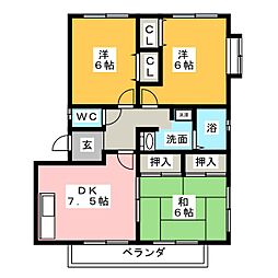 シャトーヘルス 3DKの間取図画像
