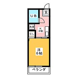 シティハイムシェトワ 1Kの間取図画像