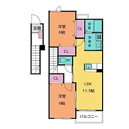 ベレンヘーナ 2LDKの間取図画像