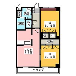 グランシャリオ1 2LDKの間取図画像