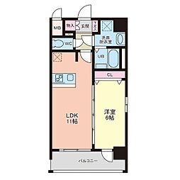 meLiV一宮八幡 1LDKの間取図画像