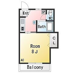 コンフォート1 1Kの間取図画像