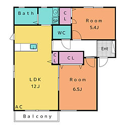 メゾン・コンフォート 2LDKの間取図画像