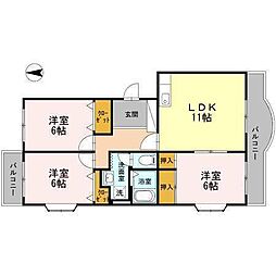 葵マンション 3LDKの間取図画像