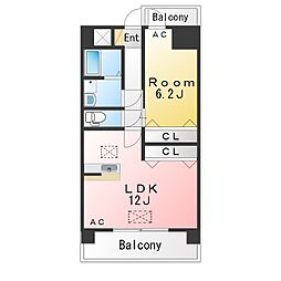 ルネス青山 1LDKの間取図画像