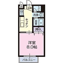 ルミエール 1Kの間取図画像
