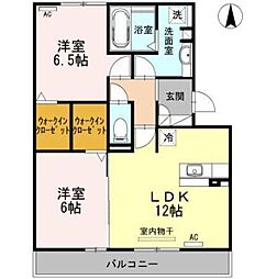 シャルマン堂前 2LDKの間取図画像