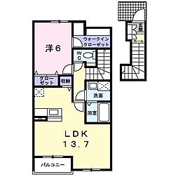 メゾンドジュネス 1LDKの間取図画像