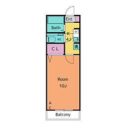 スターダスト 1Kの間取図画像